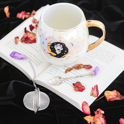 Stay Wild Moon Child - Celestial Mug Set + Natural Amethyst Tea Accessories