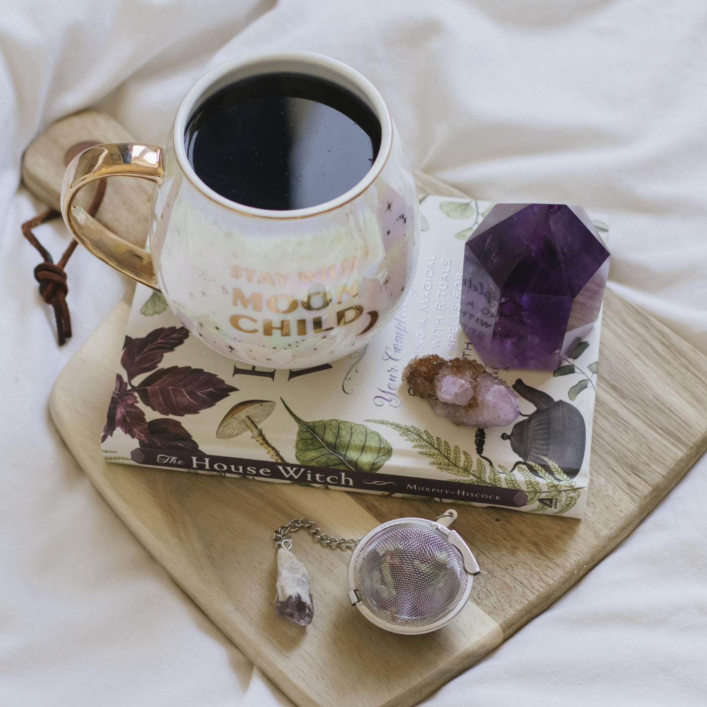 Stay Wild Moon Child - Celestial Mug Set + Natural Amethyst Tea Accessories